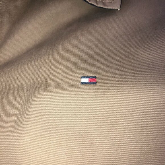 Y2K TAN TOMMY HILFIGER WINDBREAKER SZ L FULL ZIP PLAID LINING MENS - Picture 5 of 8